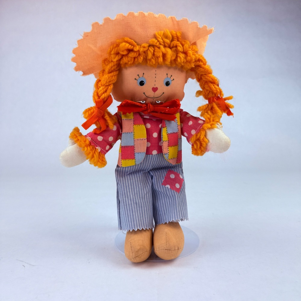 Knickerbocker Vintage 1981 Scarecrow Kids‎ Ruth Morehead Plush Rag Doll Orange